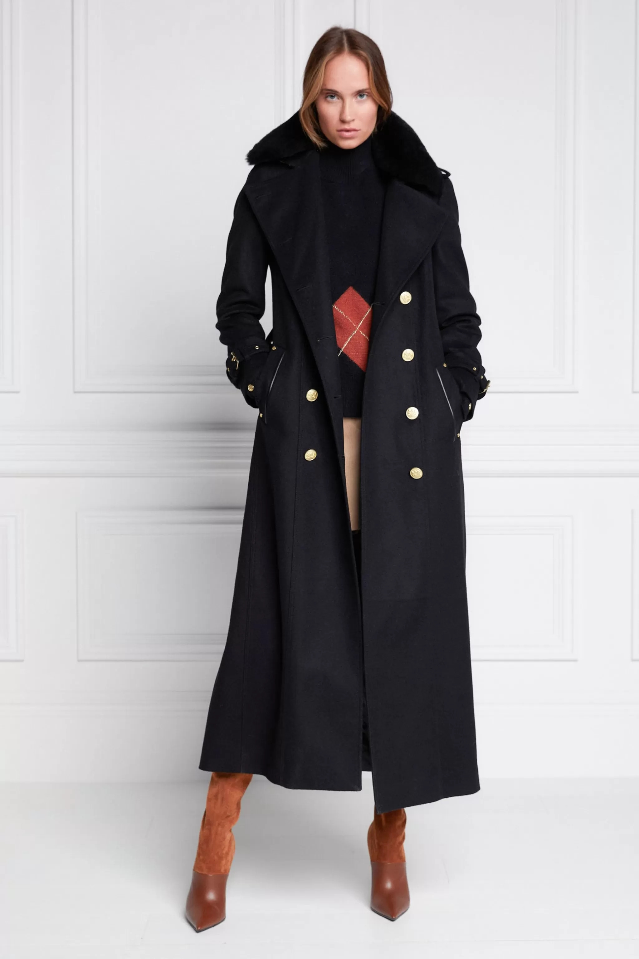 Marlborough Shearling Trench Coat>Holland Cooper Fashion