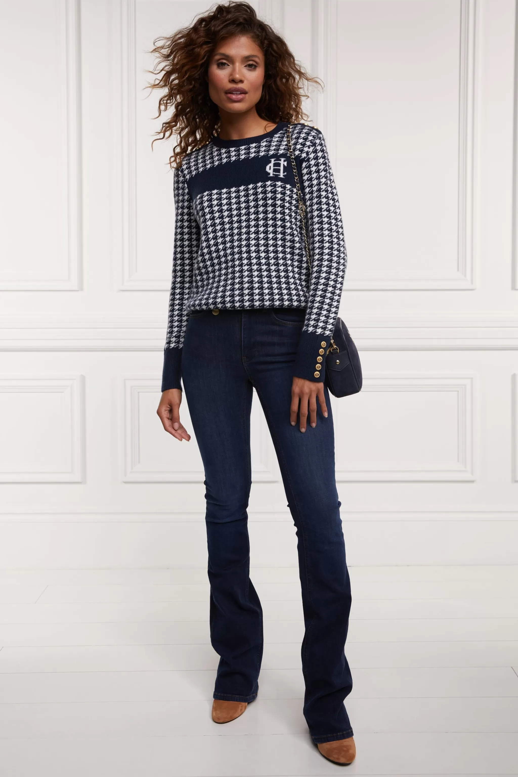 Panel Crew Neck Knit>Holland Cooper Online